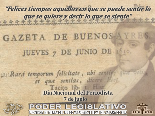7 de Junio – Día del Periodista – Legislatura TDF A.I.A.S.